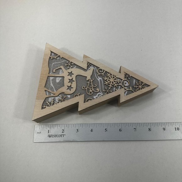 Fabulous Home LED Wooden Christmas Tree Deer Sign With Lights New With Tags - Picture 8 of 8